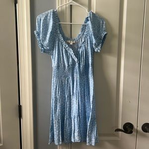 LA hearts pacsun pastel blue mini dress with white flowers